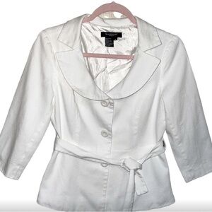 Sandro White Belted Blazer
